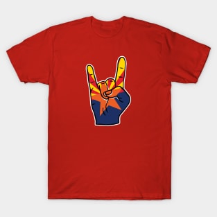 Rock On Arizona // Arizona State Flag Rock Hand T-Shirt